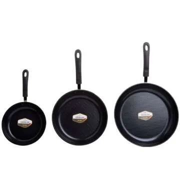 Ozeri Frying Pan 3-Piece Set (8", 10", 12") – 100% PTFE PFC, APEO, GenX, NMP and NEP-Free German-Made Coating, Green