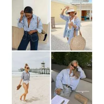 Zeagoo Womens Blouses Button-Down Shirts Long Sleeve Tops for Women Print Blouse Fashion