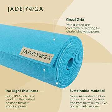JadeYoga Harmony Yoga Mat - Eco-Friendly & Non-Slip
