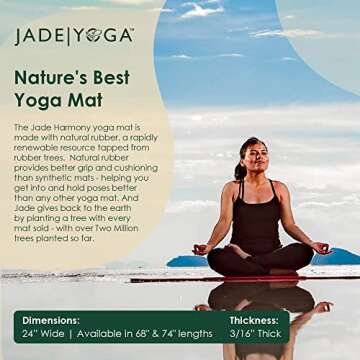 JadeYoga Harmony Yoga Mat - Eco-Friendly & Non-Slip