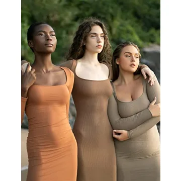 PUMIEY Long Sleeve Maxi Dress - Elegance Meets Comfort