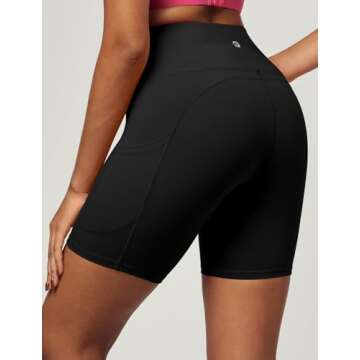 IUGA Biker Shorts Women 6" Workout Shorts Women with Pockets High Waisted Yoga Running Gym Spandex C...