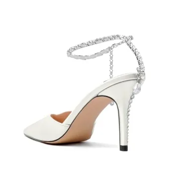 Vertundy Women's Rhinestone Stiletto Pumps for Weddings Parties