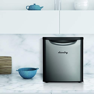 Danby 1.7 Cu.Ft. Compact Mini Fridge - Energy Efficient Stainless Steel