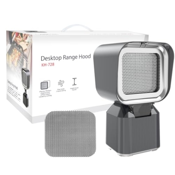 Portable Range Hood, Portable Exhaust Fan for Kitchen with Adjustable Angle Height & 3 Detachable Fi...