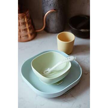 BEABA Silicone Baby Feeding Set with Suction Plates