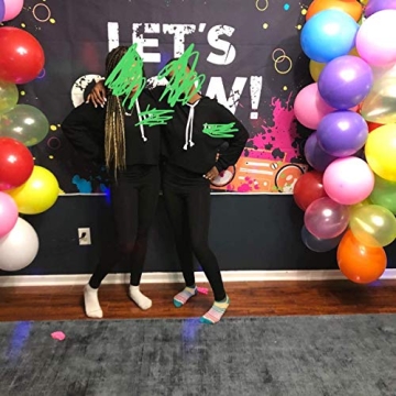 GYA Neon Let's Glow Party Backdrop 7x5ft Splatter Design