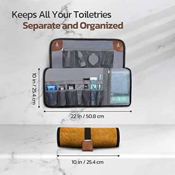 Toiletry Bag for Men, Travel Essentials Travel Toiletry Bag, Water-Resistant Compact Bathroom Roll O...
