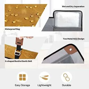 Toiletry Bag for Men, Travel Essentials Travel Toiletry Bag, Water-Resistant Compact Bathroom Roll Organizer for Hygiene, Shaving kit, Valentines Day Gifts for Him (2.Khaki Yellow (Waxed Canvas))