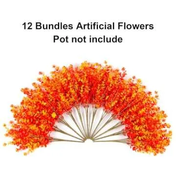 Ivydale Faux Mums Flowers for Outdoor Decor - 12 Bundles