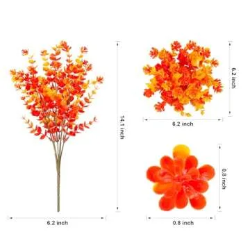 Ivydale Faux Mums Flowers for Outdoor Decor - 12 Bundles