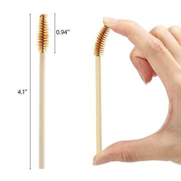100 Pcs Disposable Mascara Wands - Eco-Friendly Bamboo Spoolies for Beauty Lovers