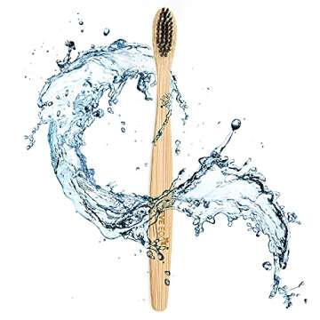 EveEco 4 Count I Bamboo Toothbrush I Soft Bristles Best for Sensitive Gums I Charcoal I Vegan I Natu...