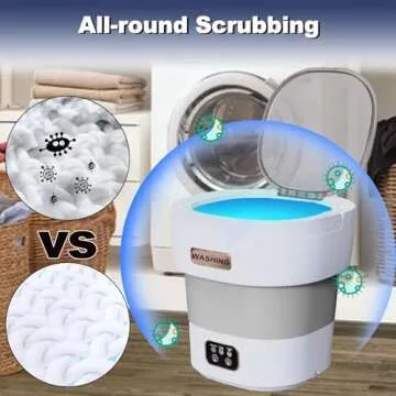 Portable Washing Machine with Spinner, 16L Large 2 in 1 Small Laundry Portatil, Foldable Mini Underw...