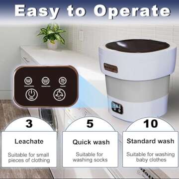 Portable Washing Machine with Spinner, 16L Large 2 in 1 Small Laundry Portatil, Foldable Mini Underwear Portable Washer, Collapsible Washer for Baby Clothes, Apartment, Camping, Travel Grey