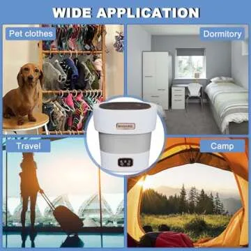 Portable Washing Machine with Spinner, 16L Large 2 in 1 Small Laundry Portatil, Foldable Mini Underwear Portable Washer, Collapsible Washer for Baby Clothes, Apartment, Camping, Travel Grey