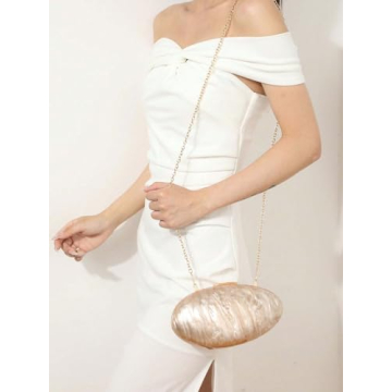 PENGZHI Women Oval Acrylic Evening Clutch - Elegant Design