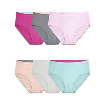Fruit Of The Loom Women's Breathable Underwear Pack - 6 Low Rise Briefs