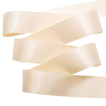 Morex Ribbon 08816/50-112 Double Face Satin Ribbon 3/8" X 50 YD Nude