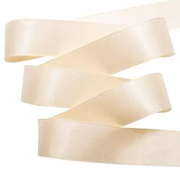 Morex Ribbon 08816/50-112 Double Face Satin Ribbon 3/8" X 50 YD Nude