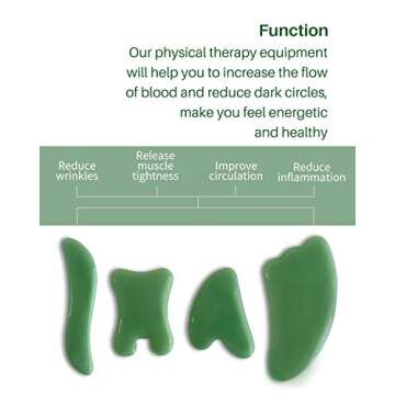 MoHern Gua Sha Massage Tools - 4 Pcs Multi-Shaped Scraping Set