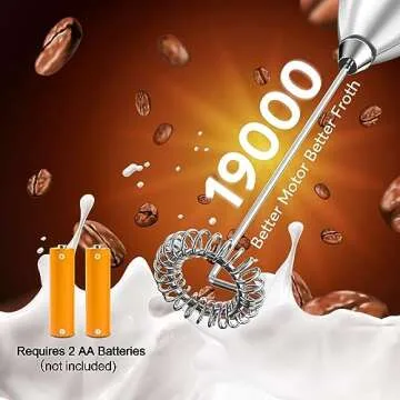 Hand Mixer Milk Frother for Coffee - Dutewo Frother Handheld Foam Maker for Lattes, Electric whisk Drink Mixer Mini Foamer for Cappuccino, Frappe, Matcha, Hot Chocolate Sliver