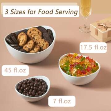 LYEOBOH 3 Tier Serving Bowls Set Tiered Serving Stand, Porcelain Oval Bowls with Collapsible Metal Stand for Entertaining, Party, Dessert Display, Candy, Chip and Dip (Gold)