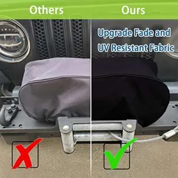 Winch Cover Waterproof, Heavy Duty 600D Breathable Oxford Fabric Dust-Proof Winch Protection Cover, Compatible with Most 8500-17500 Lbs Electric Winches, Indoor/Outdoor - (21.5” x 9.5” x 7.5”)