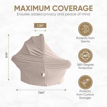MOZAH Baby Multi-Use Cover: 9-in-1 Car Seat Covers Canopy Cover, Breathable Breastfeeding Cover, Str...