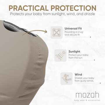 MOZAH Baby Multi-Use Cover: 9-in-1 Car Seat Covers Canopy Cover, Breathable Breastfeeding Cover, Stroller Cover & More, Boys & Girls Shower Gifts (Warm Taupe)