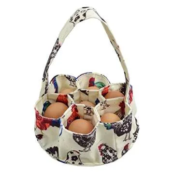 Mini Eggs Collecting Basket Eggs Gathering Basket with 7 Pouches for Chicken Hen Duck Goose Eggs Hou...