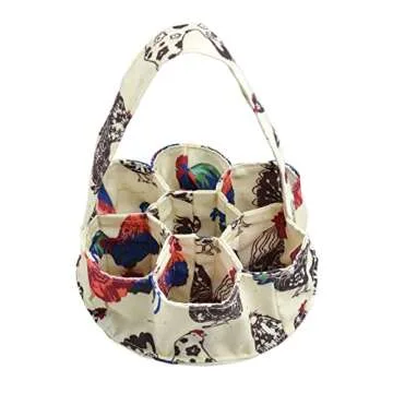 Mini Eggs Collecting Basket with 7 Pouches for Eggs