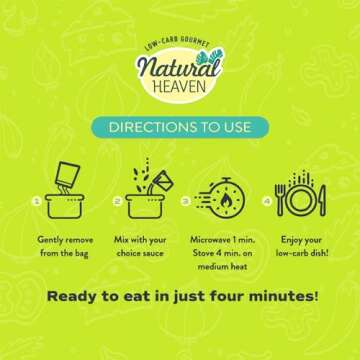 Natural Heaven Hearts of Palm Pasta, Angel Hair Noodles - Low Carb Pasta, Gluten-Free, Paleo, Keto Pasta Noodles, Plant-Based Healthy Food, 9 Oz