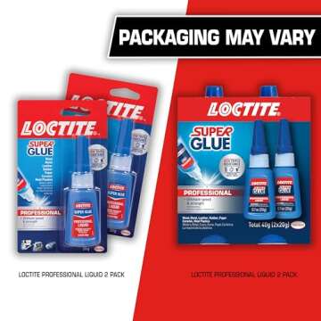 Loctite Super Glue Professional Liquid, 20 Gram Bottle, 2 Pack - Clear Superglue for Plastic, Wood, ...