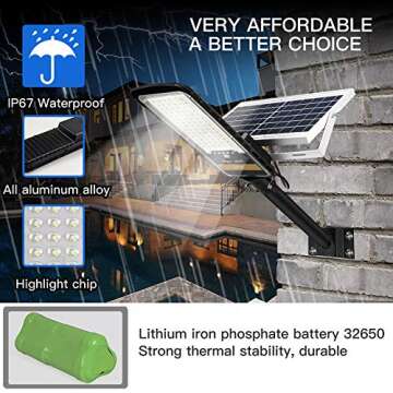 RuoKid Solar Street Lights - 16000lm IP67 Waterproof Lamp