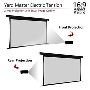 Elite Screens Yard Master Tension Series, 150-inch 16: 9 Projector Screen, Outdoor Electric Motorize...