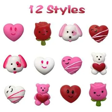 Jofan 36 PCS Valentines Day Mochi Squishy Toys Squishies for Kids School Class Classroom Valentines ...