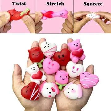 Jofan 36 PCS Valentine's Day Mochi Squishy Toys for Kids