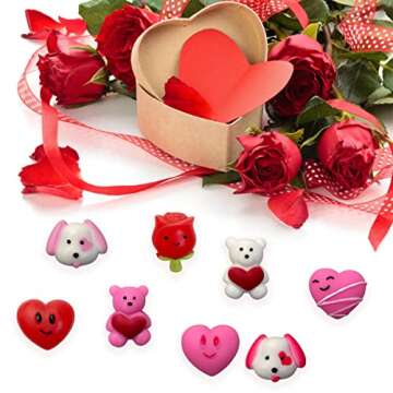 Jofan 36 PCS Valentines Day Mochi Squishy Toys Squishies for Kids School Class Classroom Valentines Day Cards Gifts Prizes Party Favors