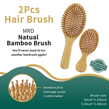 Eco-Friendly Bamboo Hair Brush Set for All Hair Types