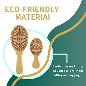 Eco-Friendly Bamboo Hair Brush Set for All Hair Types