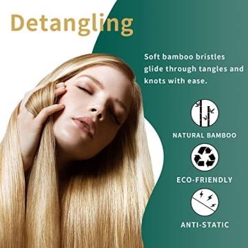 Eco-Friendly Bamboo Hair Brush Set for All Hair Types