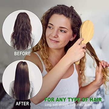 Eco-Friendly Bamboo Hair Brush Set for All Hair Types