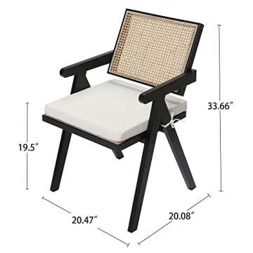 QEIUZON Modern Rattan Dining Chairs Set of 2 - Elegant & Durable