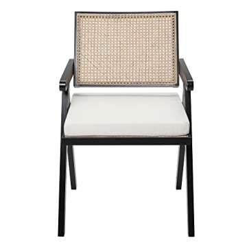 QEIUZON Modern Rattan Dining Chairs Set of 2 - Elegant & Durable