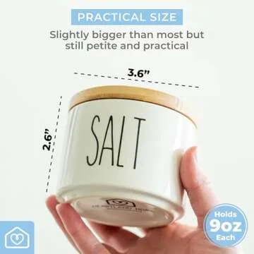 Heartland Home Ceramic Salt and Pepper Bowls for Kitchen