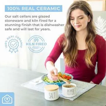 Heartland Home Ceramic Salt and Pepper Bowls for Kitchen