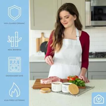 Heartland Home Ceramic Salt and Pepper Bowls for Kitchen