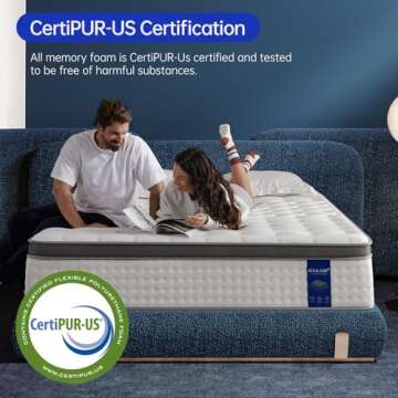 KOULABR Z Queen Size Mattress, 14 Inch Hybrid Mattress in a Box, Gel Memory Foam Individually Wrappe...