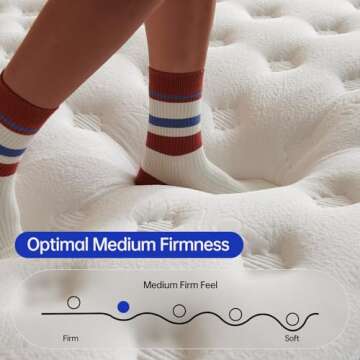 KOULABR Z Queen Size Mattress, 14 Inch Hybrid Mattress in a Box, Gel Memory Foam Individually Wrapped Pocket Coils Innerspring Pressure Relief, Medium Firm (14 Inch, Queen (U.S. Standard))